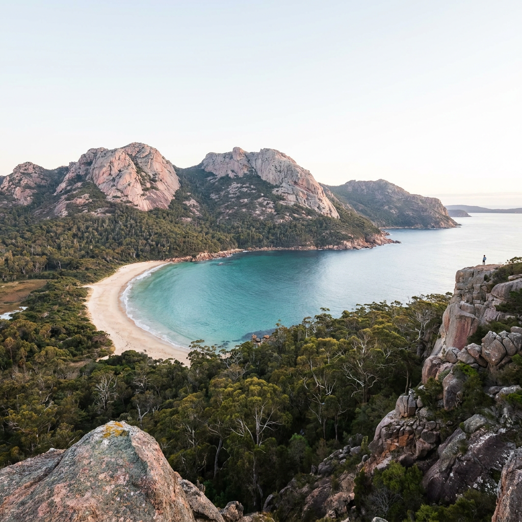 Wineglass Bay and the Hazards in Tasmania