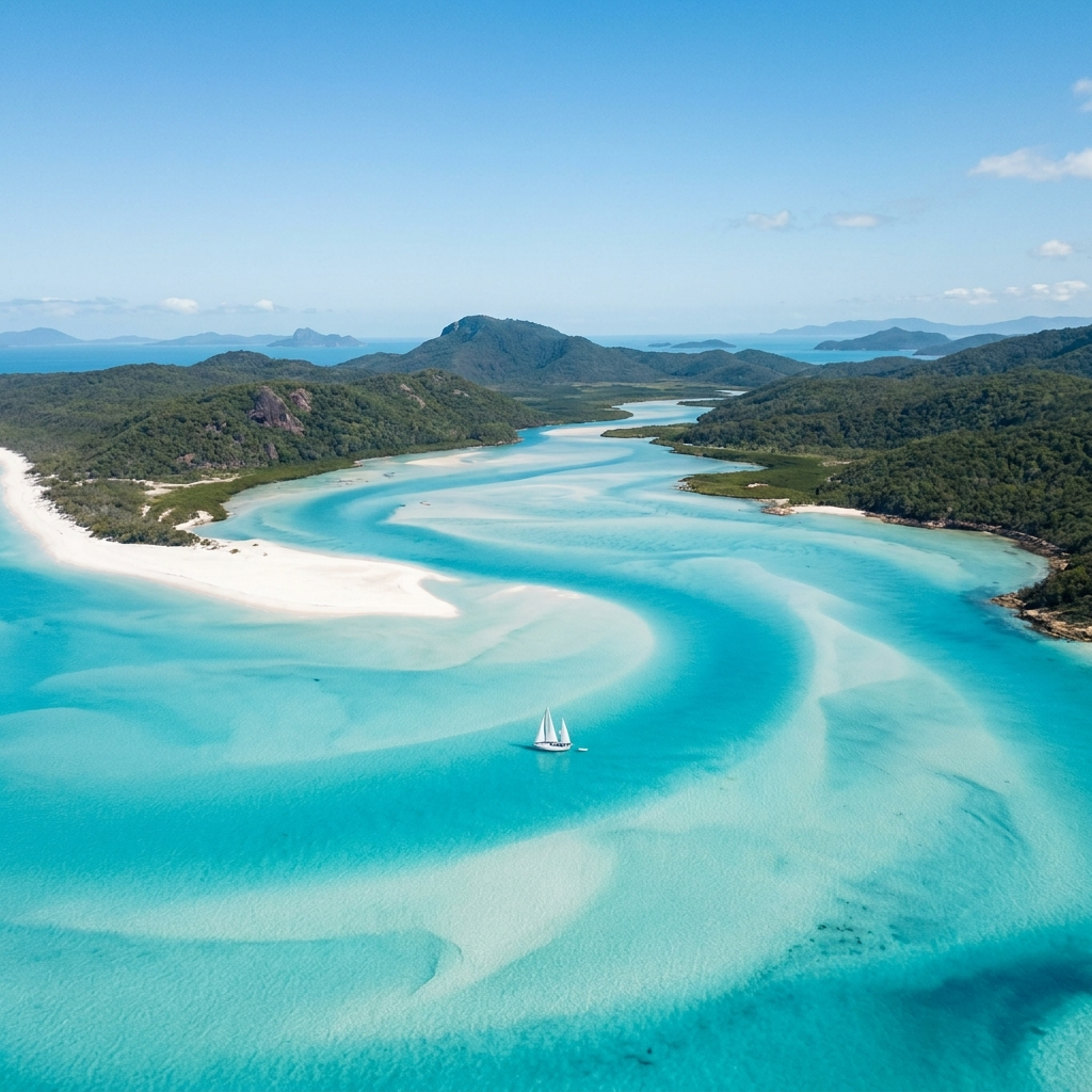 Hill Inlet and Whitehaven Beach in the Whitsundays
