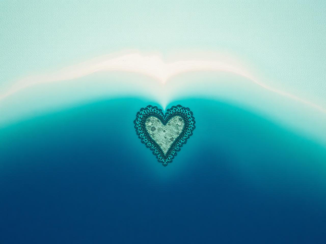 Aerial view of coral formations in shallow turquoise water on the outer reef